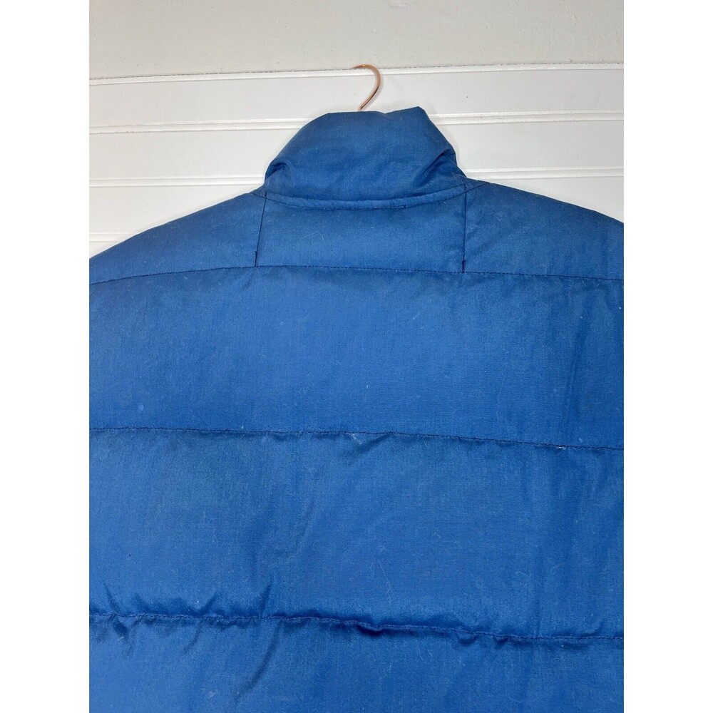 Eddie Bauer Down Puffer Vest Large Vintage 80s Outdoors Hiking Mens Blue - Picture 15 of 16